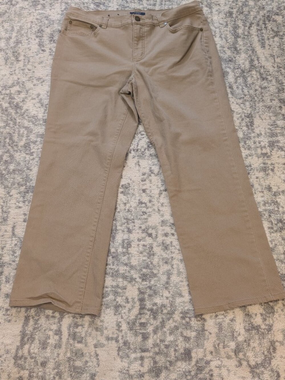 Chaps Khaki Stretch Twill Straight Leg Pants Women's Size 14 Classic Tan